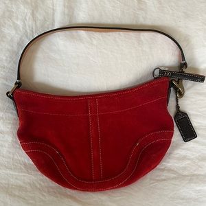 Authentic Coach Saddle bag in suede. Pristine condition.